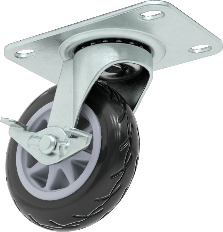 3-3/4 inç x 2-1/2 inç Montaj Plakalı Tekerlek