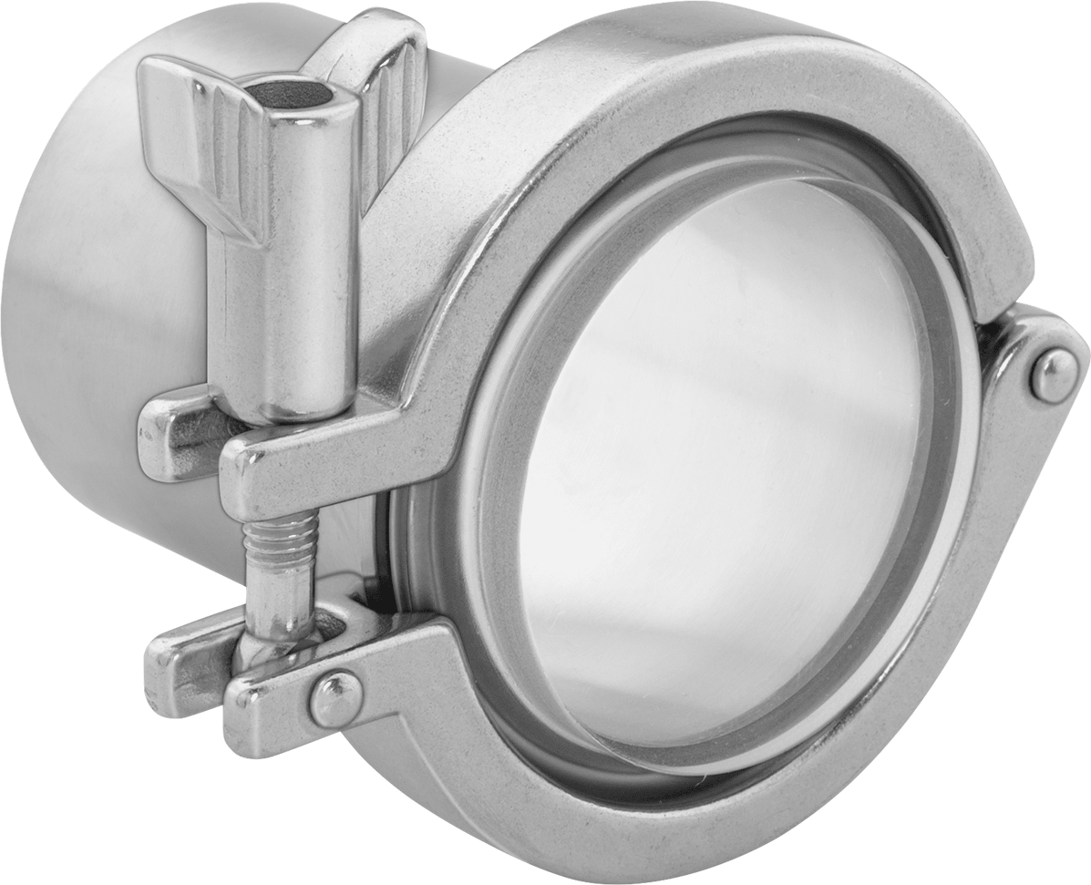 Sight Shown Assembled With Gasket, Quick-Clamp Fitting, And Tube Fitting (All Sold Separately)