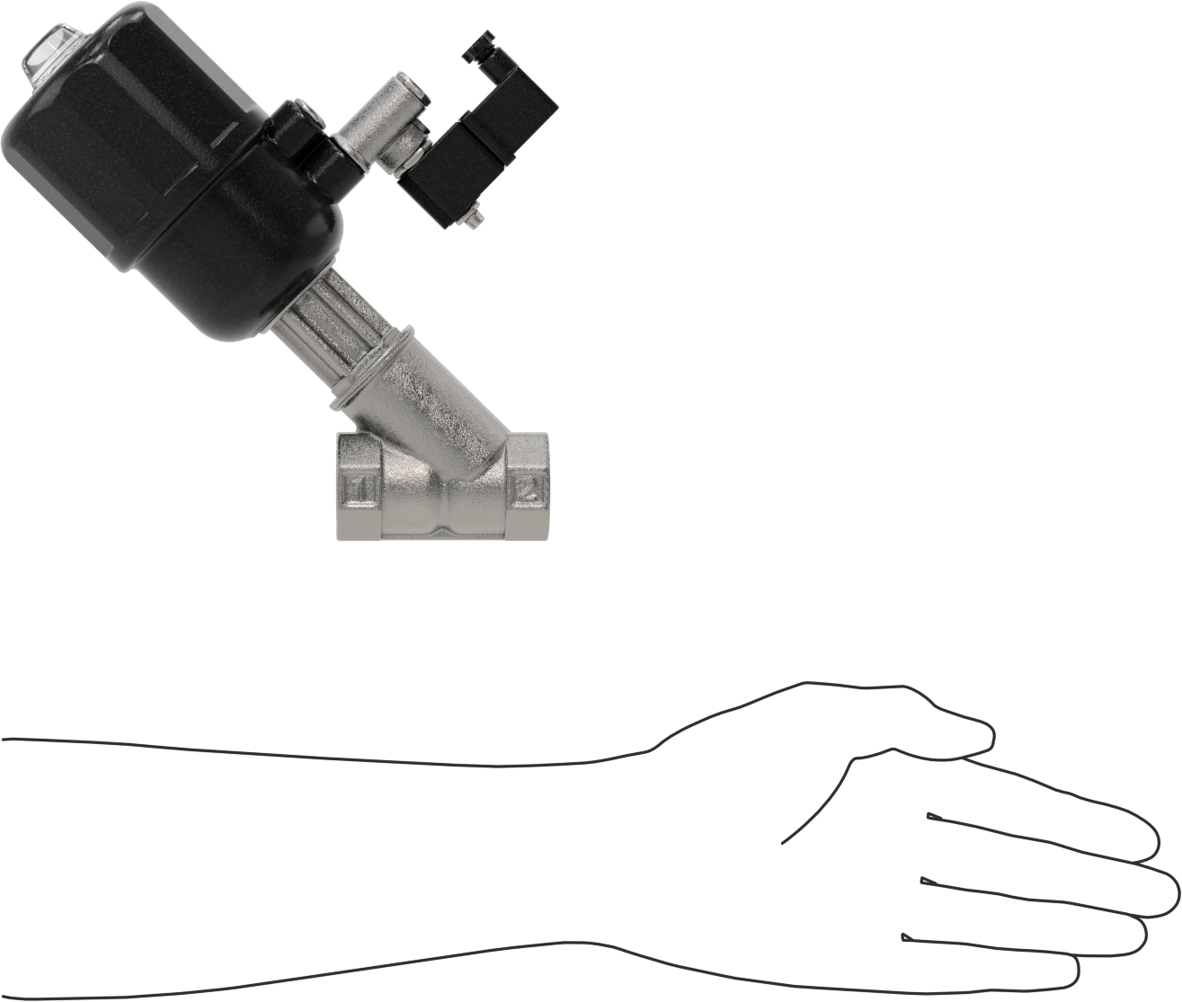 Akış Göstergeli Versa-Mount Hava Tahrikli Vana, Normalde Kapalı, 3/4 NPT Dişi, 290 Maksimum PSI