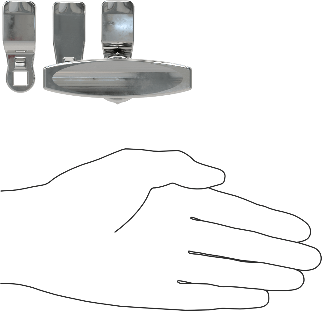 T-Kolu Kam Mandalı, Krom Kaplı Çelik, 1/8", 3/8“ ve 11/16” Kilitleme Mesafesi