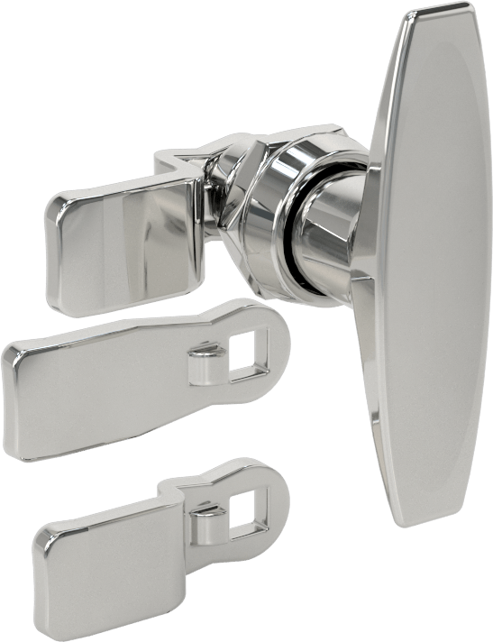 T-Kolu Kam Mandalı, Krom Kaplı Çelik, 1/8", 3/8“ ve 11/16” Kilitleme Mesafesi