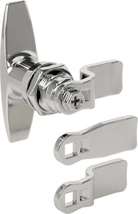 T-Kolu Kam Mandalı, Krom Kaplı Çelik, 1/8", 3/8“ ve 11/16” Kilitleme Mesafesi