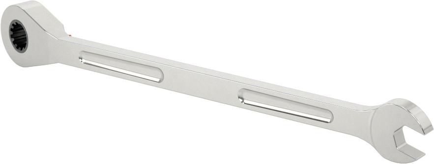 Spline Cırcırlı Kombinasyon Anahtarı, 1/4" Boyut, 5-5/32" Uzunluk