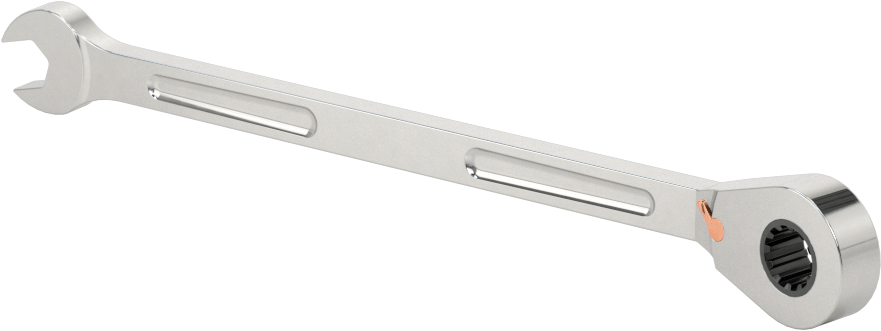Spline Cırcırlı Kombinasyon Anahtarı, 1/4" Boyut, 5-5/32" Uzunluk