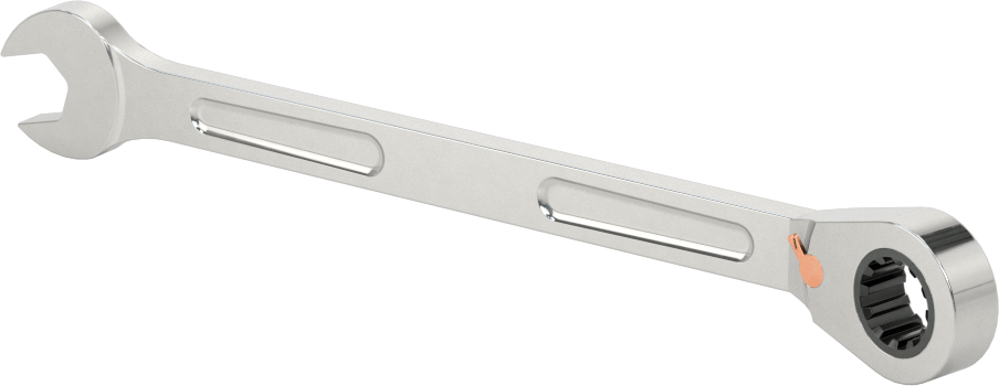 Spline Cırcırlı Kombinasyon Anahtarı, 11/32" Boyut, 5-21/32" Uzunluk