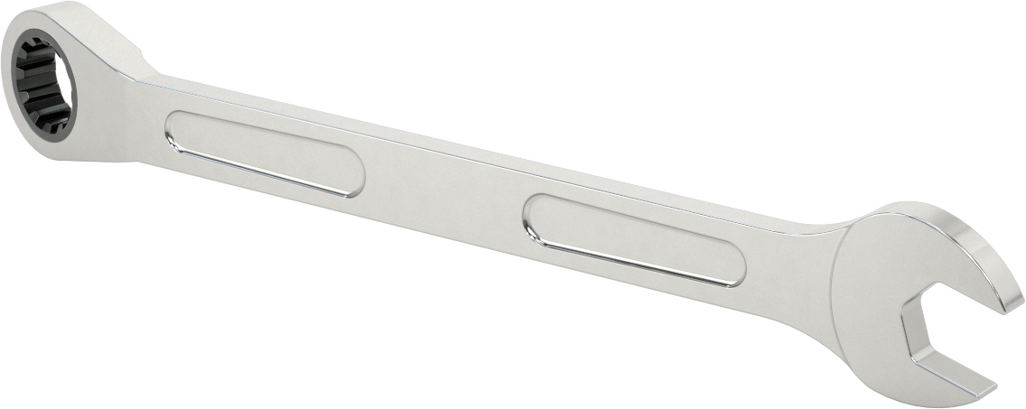 Spline Cırcırlı Kombinasyon Anahtarı, 7/8" Boyut, 12-37/64" Uzunluk