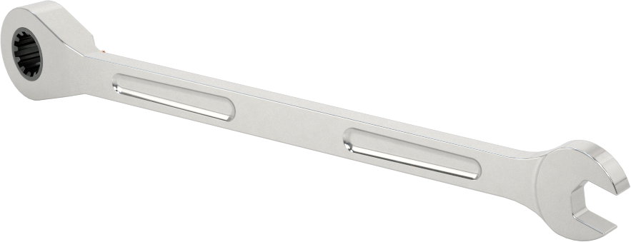 Spline Cırcırlı Kombinasyon Anahtarı, 7 mm Boyut, 5-11/64" Uzunluk