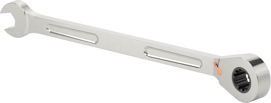 Spline Cırcırlı Kombinasyon Anahtarı, 7 mm Boyut, 5-11/64" Uzunluk