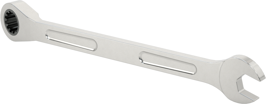 Spline Cırcırlı Kombinasyon Anahtarı, 9 mm Boyut, 5-21/32" Uzunluk