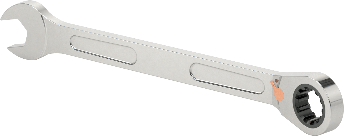 Spline Cırcırlı Kombinasyon Anahtarı, 27 mm Boyut, 14-15/16" Uzunluk