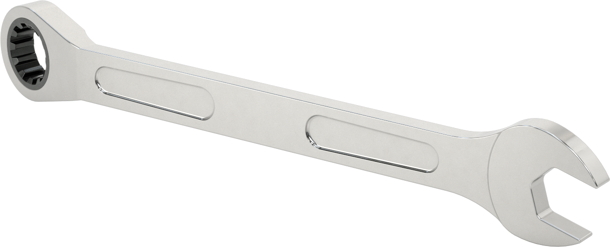 Spline Cırcırlı Kombinasyon Anahtarı, 32 mm Boyut, 16-55/64" Uzunluk