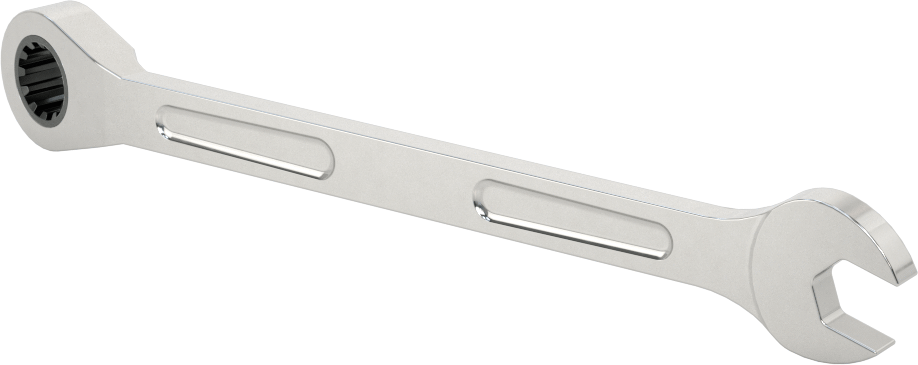 Spline Cırcırlı Kombinasyon Anahtarı, 3/8" Boyut, 5-59/64" Uzunluk