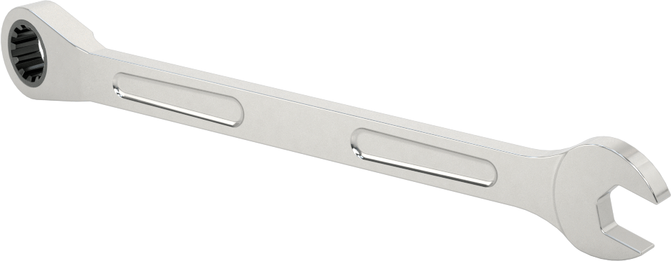 Spline Cırcırlı Kombinasyon Anahtarı, 7/16" Boyut, 6-29/32" Uzunluk