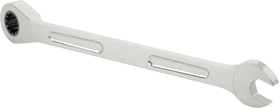 Spline Cırcırlı Kombinasyon Anahtarı, 8 mm Boyut, 5-7/16" Uzunluk
