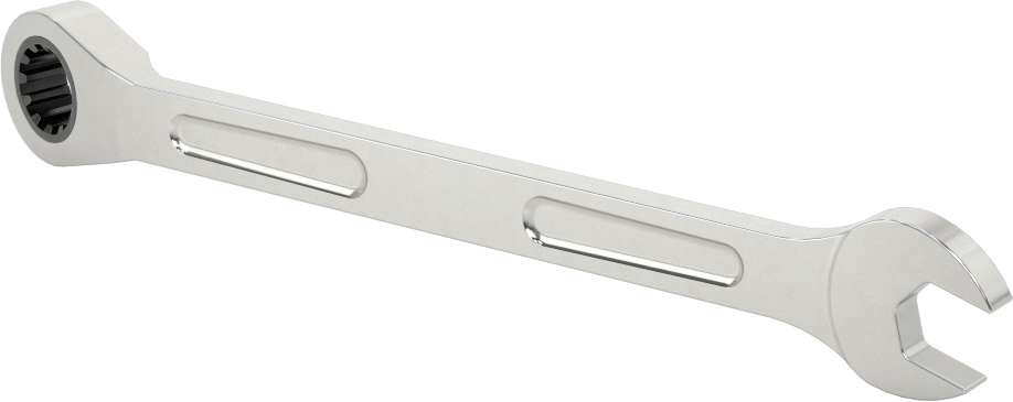 Spline Cırcırlı Kombinasyon Anahtarı, 10 mm Boyut, 5-59/64" Uzunluk