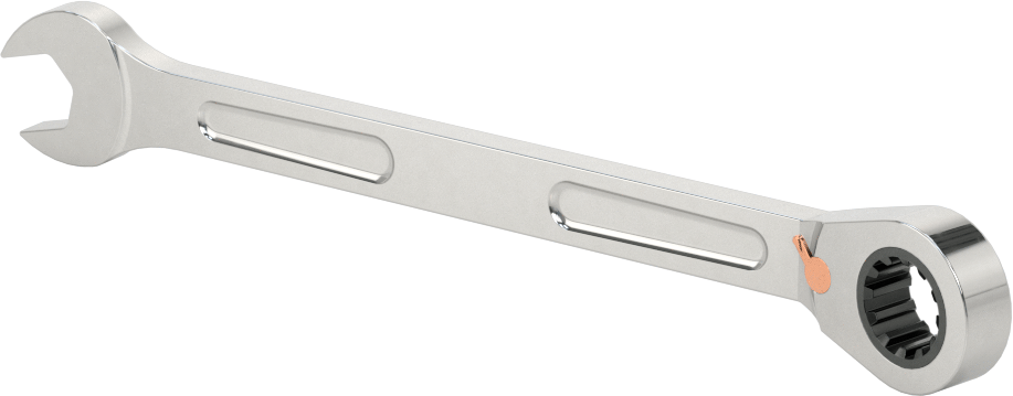 Spline Cırcırlı Kombinasyon Anahtarı, 10 mm Boyut, 5-59/64" Uzunluk