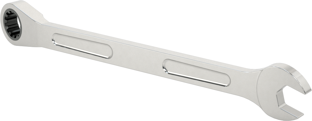 Spline Cırcırlı Kombinasyon Anahtarı, 13 mm Boyut, 7-57/64" Uzunluk