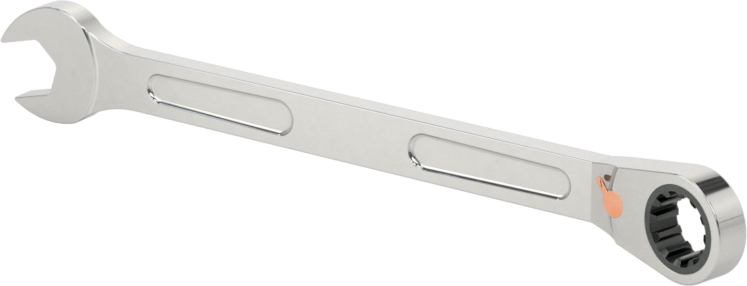 Spline Cırcırlı Kombinasyon Anahtarı, 18 mm Boyut, 10-43/64" Uzunluk