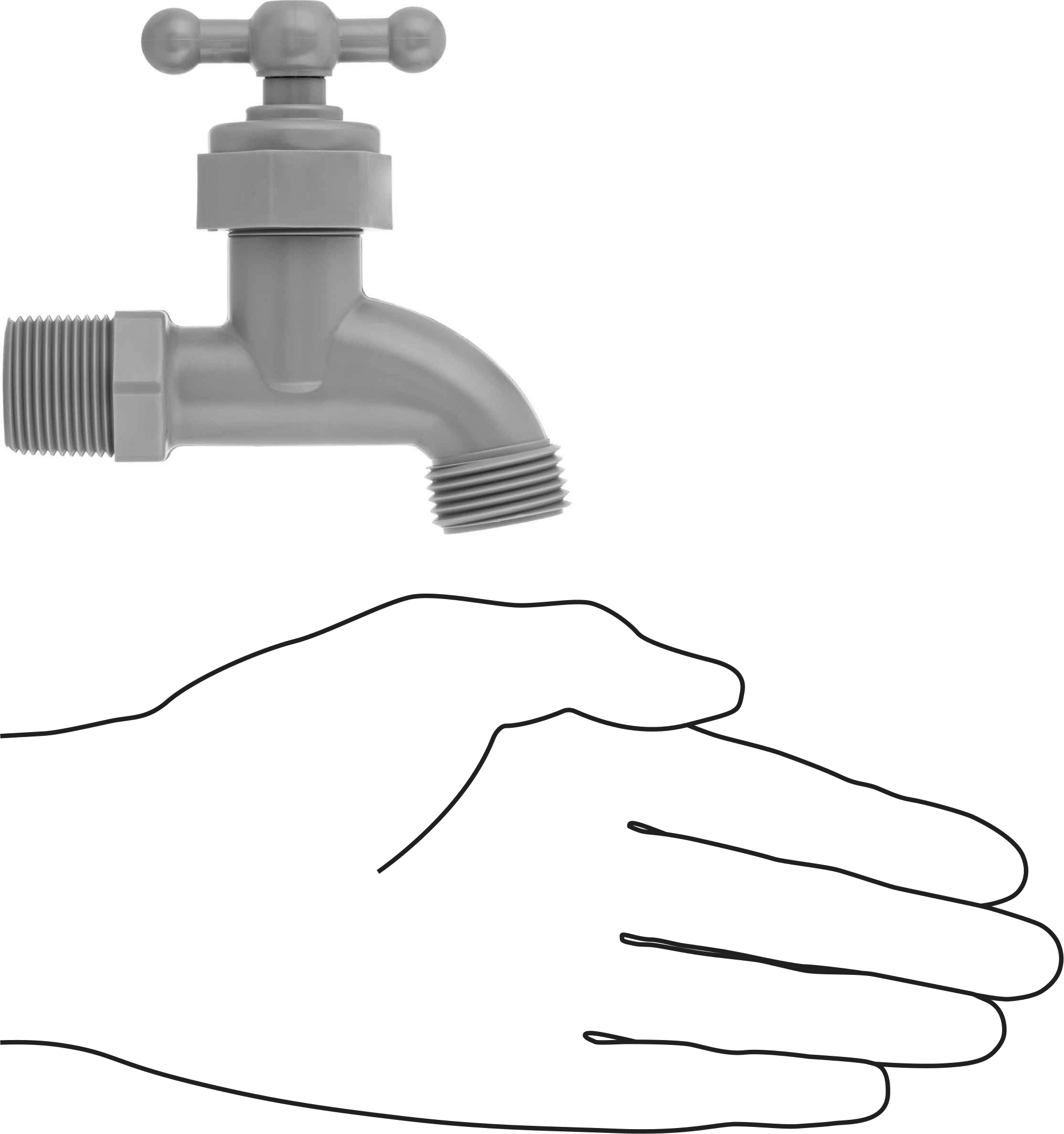 Asetal Lavabo Musluğu, 3/4 NPT Arka Giriş