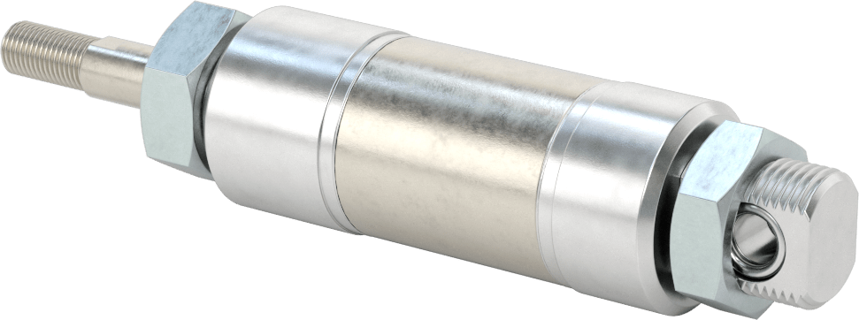 Yuvarlak Gövde Hava Silindiri Montajı, Çift Etkili, 1-1/2" Delik Çapı, 1/2" Strok Uzunluğu