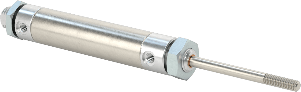 Yuvarlak Gövde Hava Silindiri Montajı, Çift Etkili, 5/8" Delik Boyutu, 1-1/2" Strok Uzunluğu
