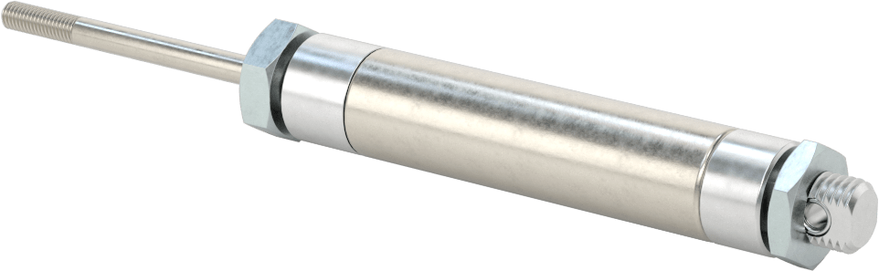 Yuvarlak Gövde Hava Silindiri Montajı, Çift Etkili, 5/8" Delik Boyutu, 1-1/2" Strok Uzunluğu