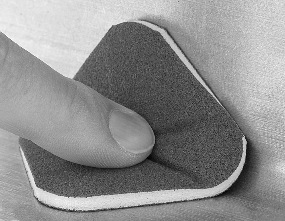 Yastıklı Zımpara Pedi, 2" x 2", Parlak Yüzey için, 3000 Kum