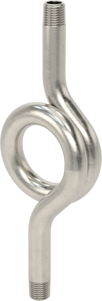 316 Stainless Steel Gauge Siphon Tube, 1/4 NPT Male, 7-1/4" Long, 450 PSI @ 750°F Maximum