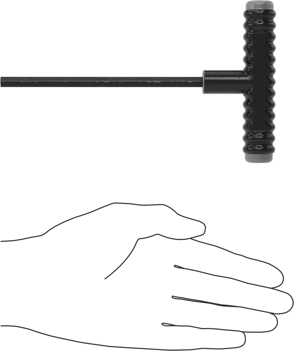 Siyah Oksit Çelik T-Saplı Altıgen Anahtar, 1/4" Tahrik Boyutu, Ultra Grip, 6-13/16" Toplam Uzunluk
