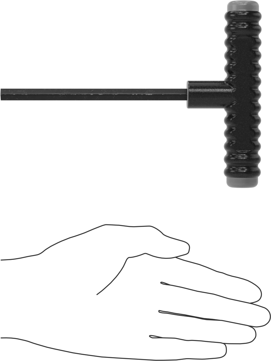 Siyah Oksit Çelik T-Saplı Altıgen Anahtar, 5/16" Tahrik Boyutu, Ultra Grip, 7" Toplam Uzunluk