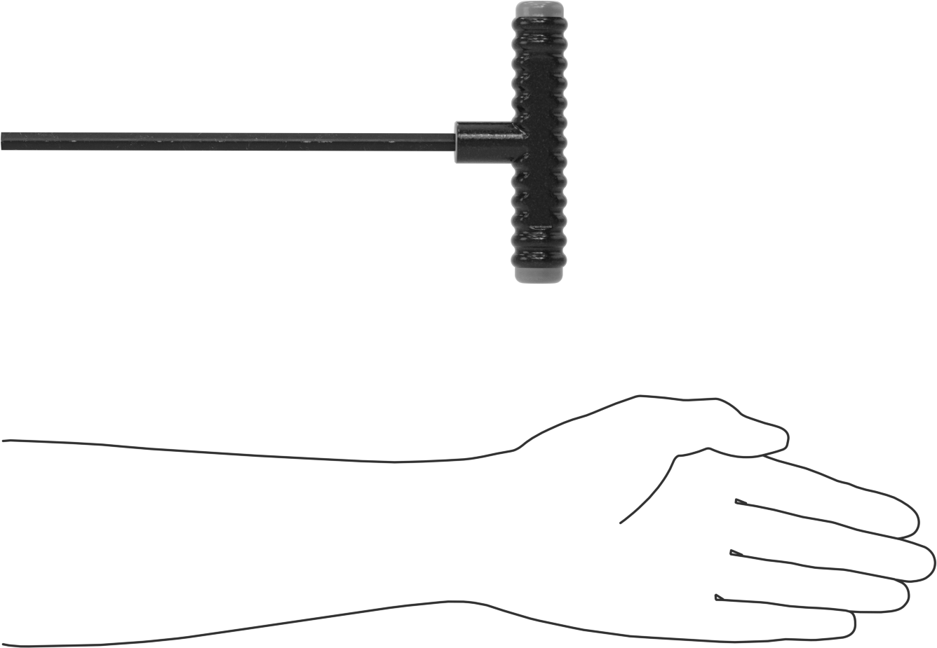 Siyah Oksit Çelik T-Saplı Altıgen Anahtar, 5/16" Tahrik Boyutu, Ultra Grip, 10" Toplam Uzunluk