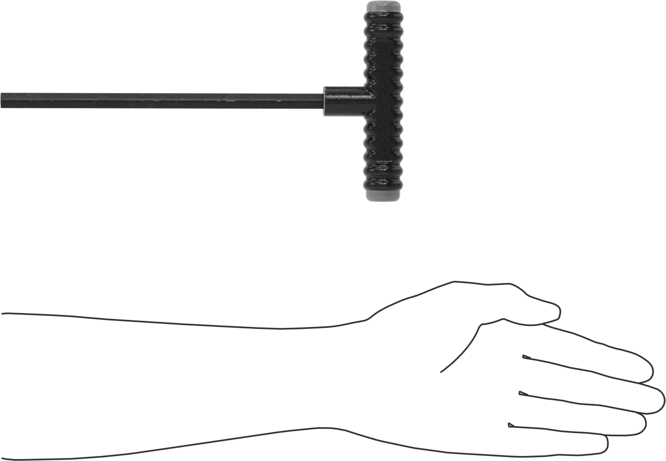 Siyah Oksit Çelik T-Saplı Altıgen Anahtar, 3/8" Tahrik Boyutu, Ultra Grip, 10" Toplam Uzunluk