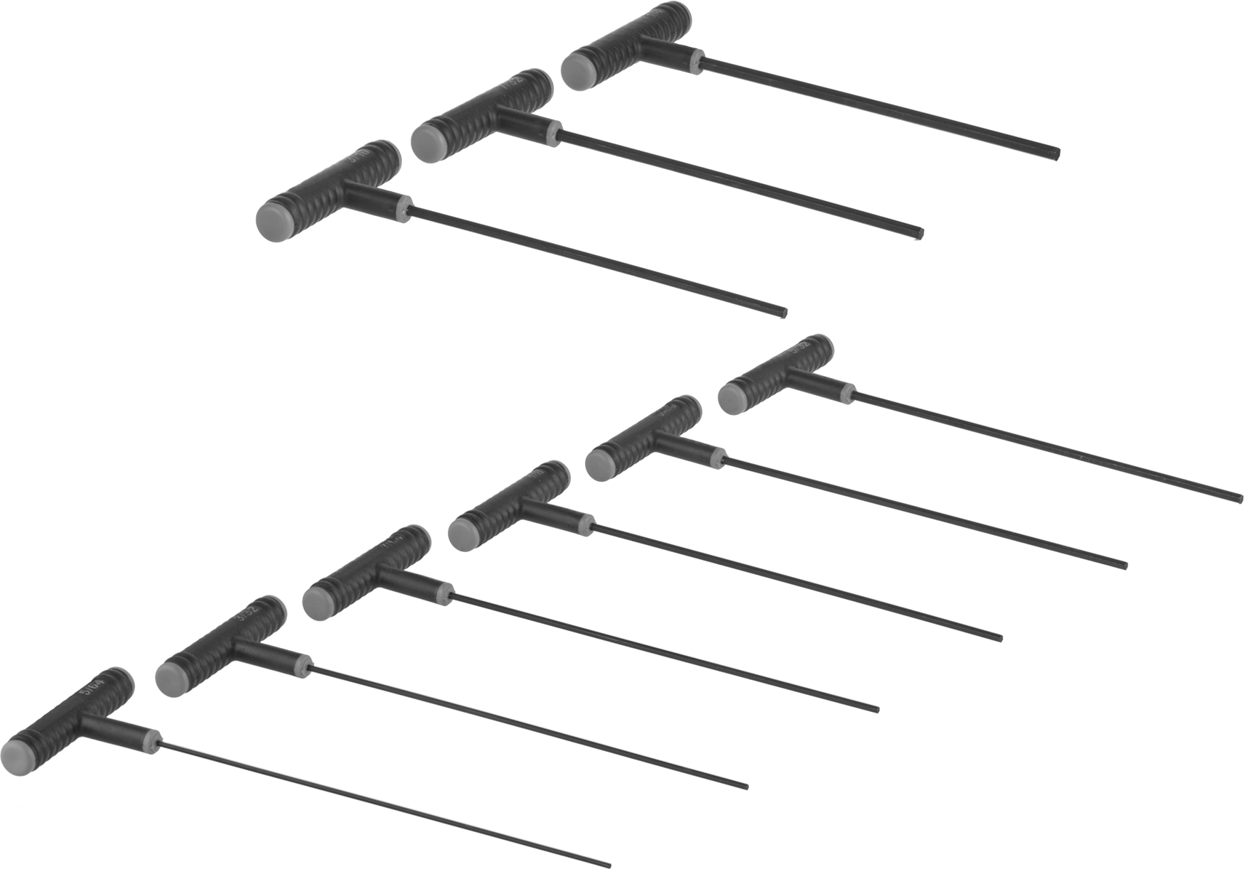 Siyah Oksit Çelik T-Saplı Altıgen Anahtar, 9 Parça Set, Ultra Grip, Uzun