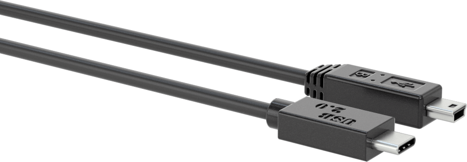 USB Kablosu, USB Standart 2.0, C Fişi x USB Mini-B Fişi, 3 Fit Uzunluk