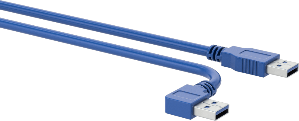 USB Kablosu, USB Standart 3.2 Gen 1, 90 Derece A Fiş x A Fiş, 6 Fit Uzunluk