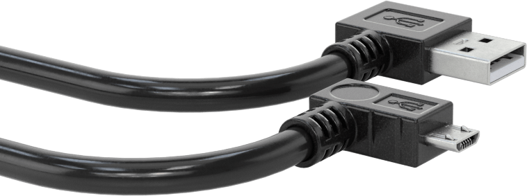 USB Kablosu, Standart 2.0, 90 Derece A Fiş x 90 Derece Mikro-B Fiş, 3' Uzunluk
