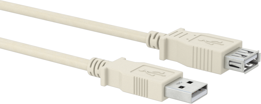 USB Kablosu, USB Standart 2.0, A Fiş x A Soket, 6 Fit Uzunluk, Beyaz