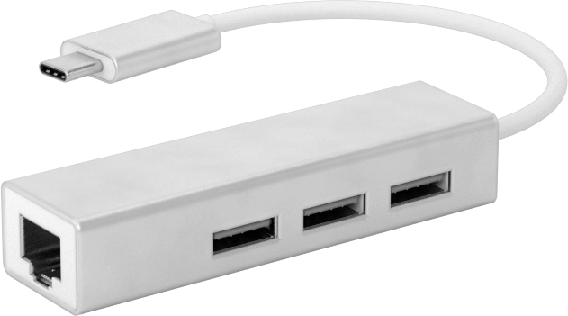 With Female USB-A and Ethernet RJ45 Connections