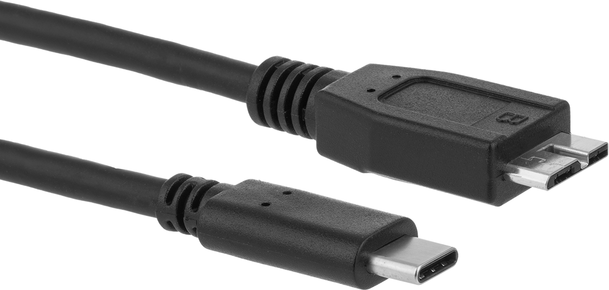 USB Kablosu, USB 3.2 Gen 2 Standardı, C Fiş x USB Mikro-B Fiş, 3' Uzunluk
