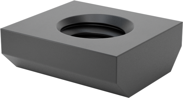 Uç Beslemeli T-Yivli Çerçeve Bağlantı Elemanları, 1" ve 25 mm Ray için Somun, 1/4"-20 Dişli Ofset Delik