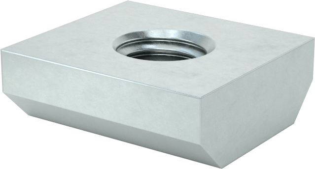 Uç Beslemeli T-Yivli Çerçeve Bağlantı Elemanları, 1" ve 25 mm Ray için Somun, M5, Ofset Delik, 0,167" Kalınlık