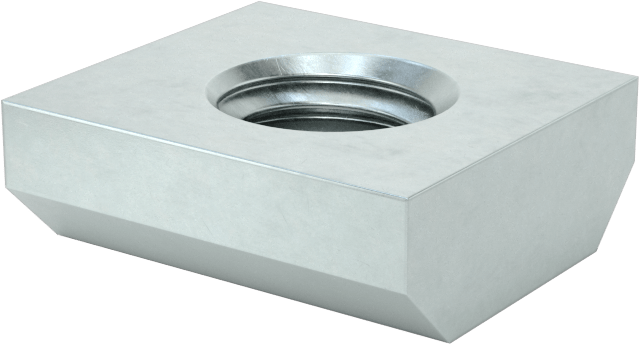 Uç Beslemeli T-Yivli Çerçeve Bağlantı Elemanları, 1" ve 25 mm Ray için Somun, M6, Ofset Delik, 0,167" Kalınlık