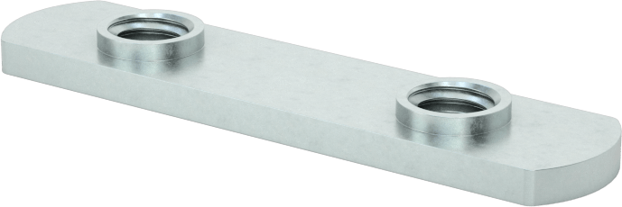 Uç Beslemeli T-Yivli Çerçeve Bağlantı Elemanları, 25 mm Ray için Çift Somun, M6 Diş, 0,1450 inç Kalınlık