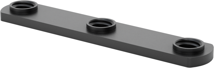 Uç Beslemeli T-Yivli Çerçeve Bağlantı Elemanları, 1" Yüksek Ray için Üçlü Somun, 1/4"-20 Boyut, 0,144" Kalınlık