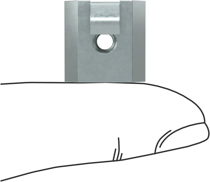 Uç Beslemeli T-Yivli Çerçeve Bağlantı Elemanları, 1,5 inç ve 40 mm Ray için Easy-Slide Yaylı Tırnaklı Somun, M4