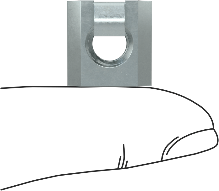 Uç Beslemeli T-Yivli Çerçeve Bağlantı Elemanları, 1,5 inç ve 40 mm Ray için Easy-Slide Yaylı Tırnaklı Somun, M8