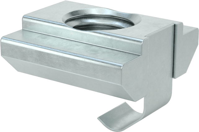 Uç Beslemeli T-Yivli Çerçeve Bağlantı Elemanları, 1,5 inç ve 40 mm Ray için Easy-Slide Yaylı Tırnaklı Somun, M8