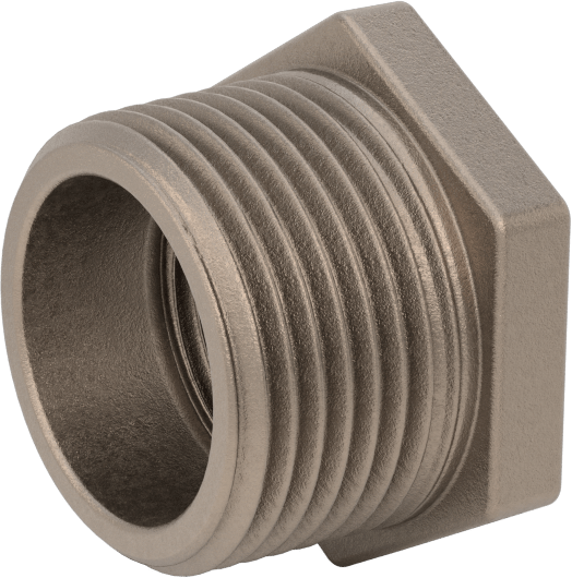 Düşük Basınçlı Boru Bağlantı Elemanı, Altıgen Gövdeli Adaptör, Pirinç, 1 NPT Erkek x 3/4 NPT Dişi