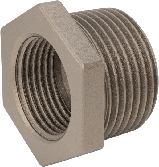 Düşük Basınçlı Boru Bağlantı Elemanı, Altıgen Gövdeli Adaptör, Pirinç, 1 NPT Erkek x 3/4 NPT Dişi