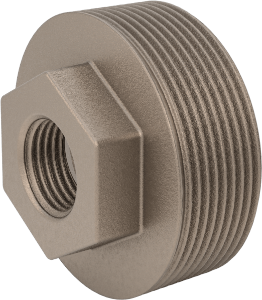 Düşük Basınçlı Boru Bağlantı Elemanı, Altıgen Gövdeli Adaptör, Pirinç, 2 NPT Erkek x 1/2 NPT Dişi